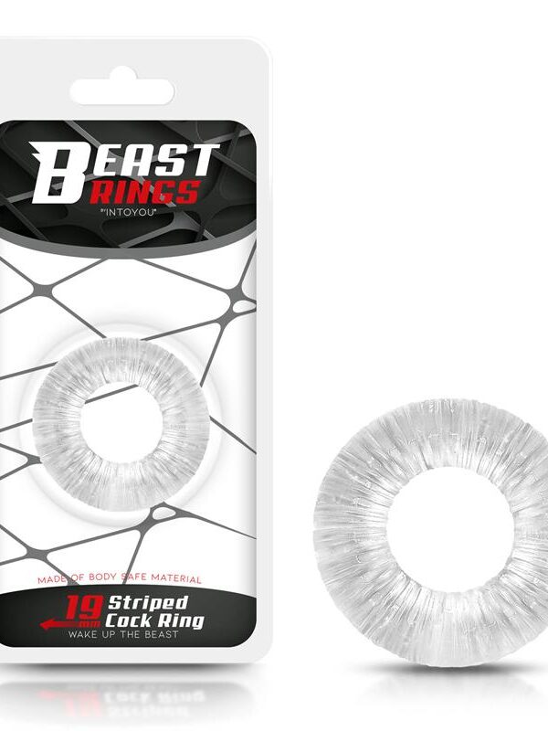 Anillo para el Pene Striped Súper Flexible 1.9 cm Transparente