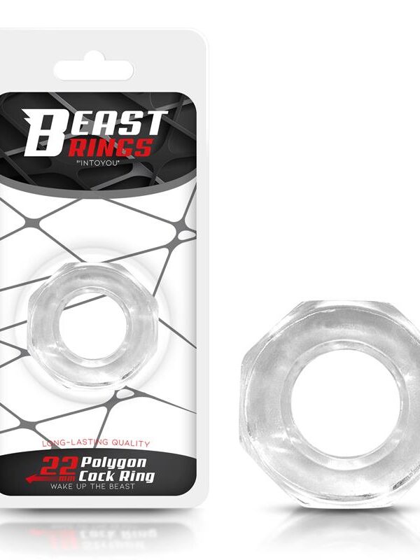 Anillo para el Pene Súper Flexible Poligonal 2.2 cm Transparente