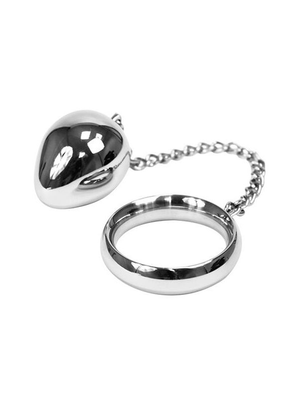 Anillo Pene con Huevo Anal Acero Inox 40mm