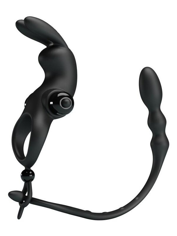 Anillo Vibrador con Cadena Anal Desmontable