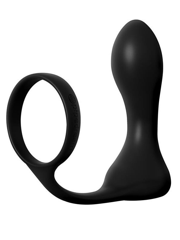 Anillo y Plug Anal Rechargeable Negro