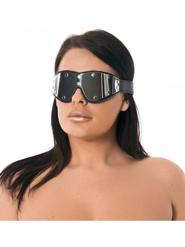 Antifaz Cuero y Metal Flexible Ajustable
