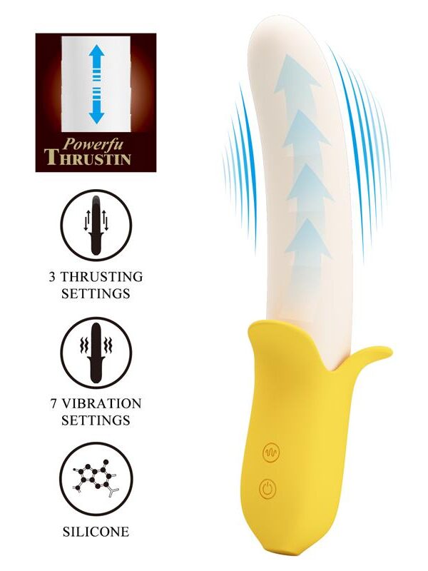 Banana Geek Vibrador con Thrusting USB