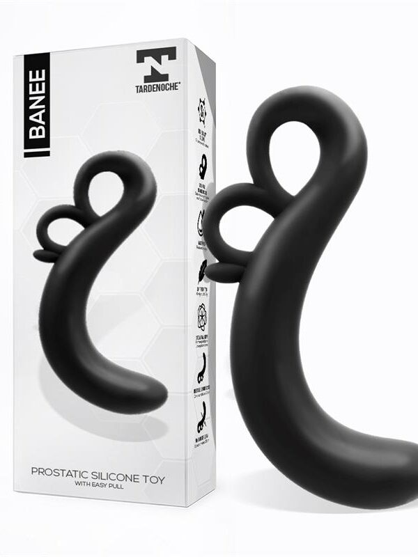 Banee Estimulador Prostático de Fácil Extracción Silicona Negro
