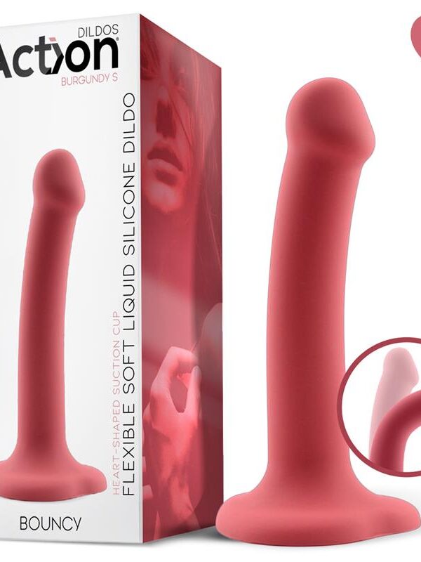 Bouncy Dildo Silicona Líquida Hiper Flexible 6.5 - 16.5 cm Talla S Burgundy