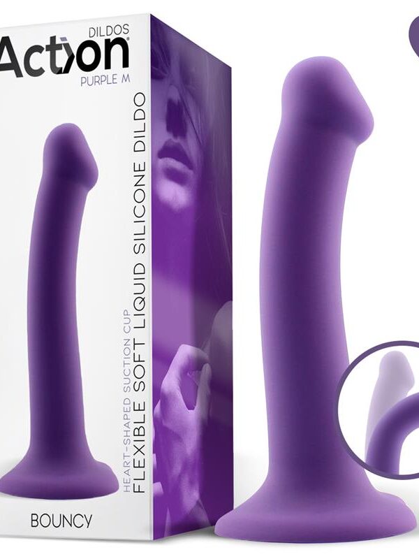 Bouncy Dildo Silicona Líquida Hiper Flexible 7 - 18 cm Talla M Púrpura