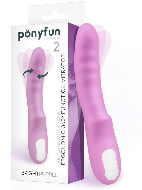 Brightpurple Vibrador y Rotador Doble Motor 360º USB Silicona