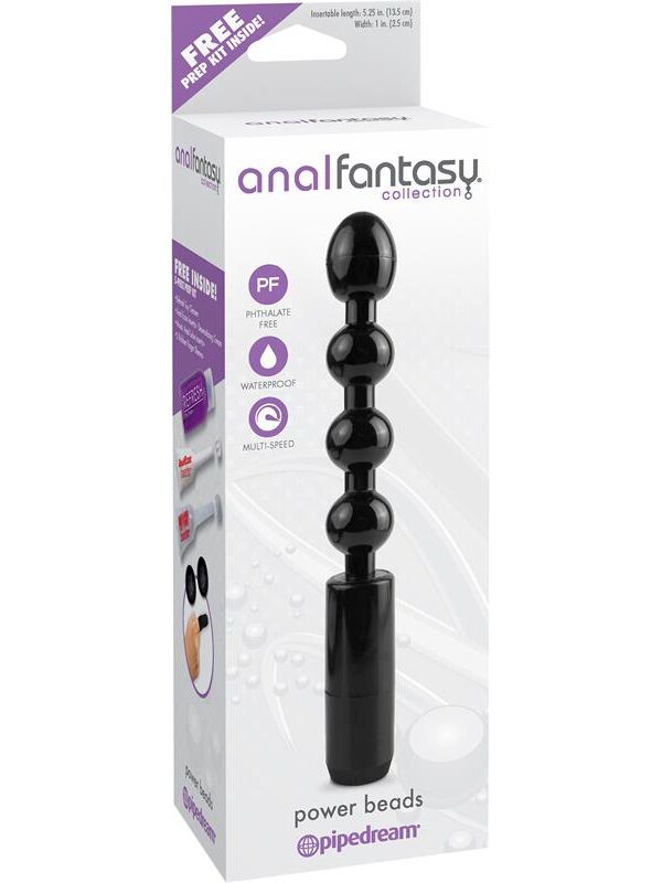 Cadena Anal con Vibración Negro