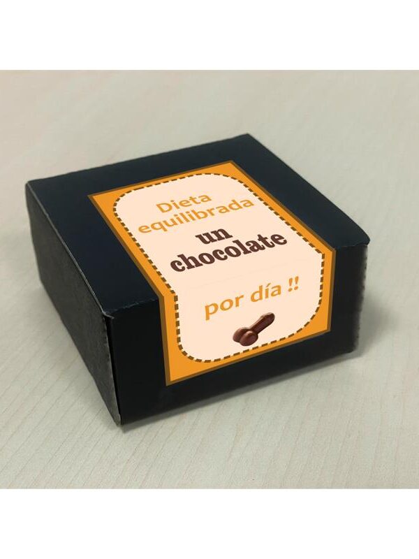 Caja de 8 Bombones Chocolate Puro Forma Pene