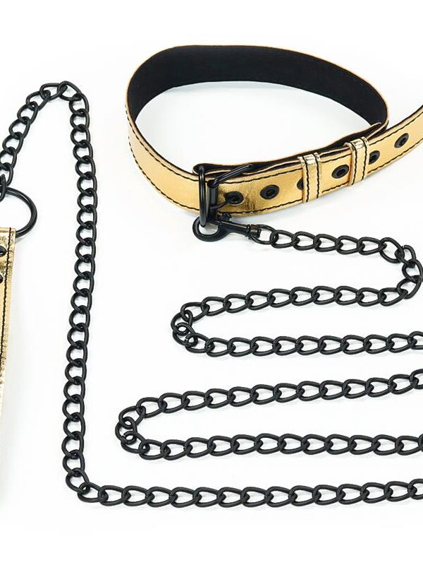 Collar con Correa Bondage Dorado