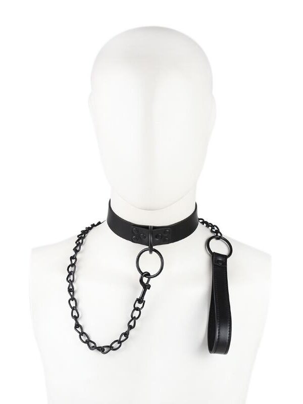 Collar con Correa Negro