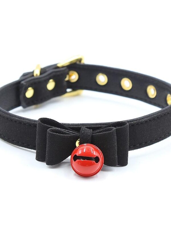 Collar con Lazo y Cascabel 44 cm Negro/Rojo