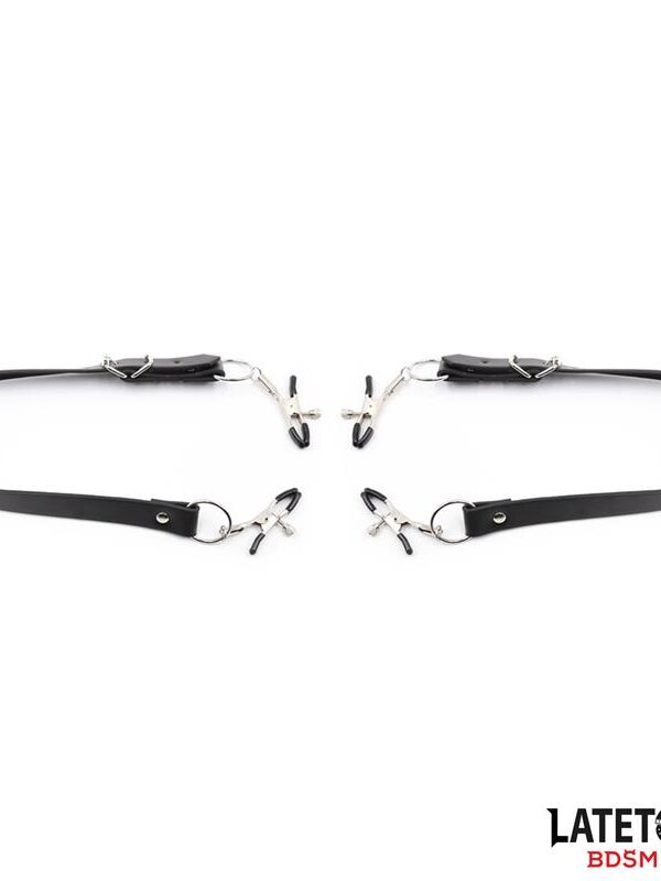 Correas de Bondage para Piernas con Pinzas para Clítoris