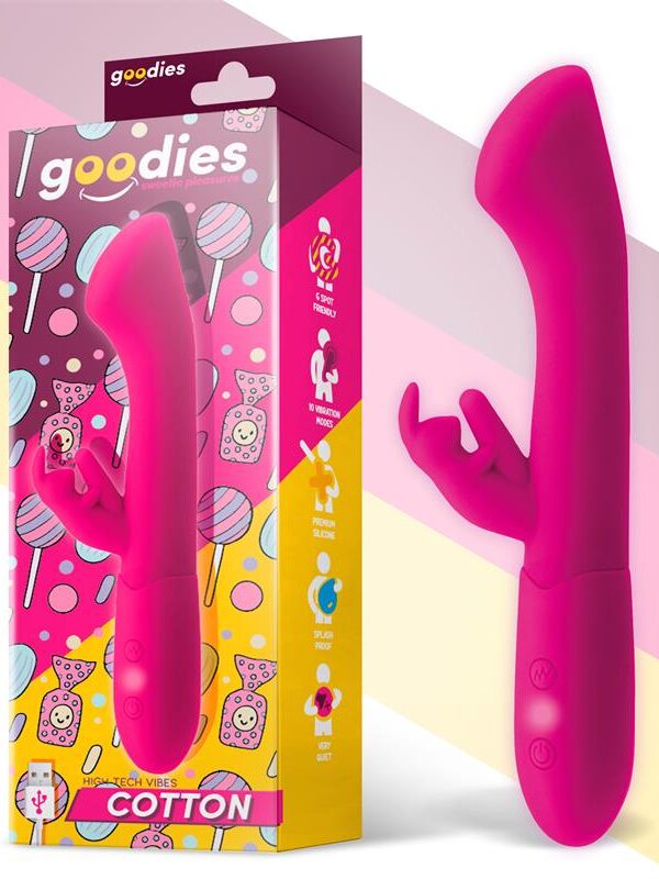 Cotton Vibrador Punto G y Conejito USB Silicona Fuchsia