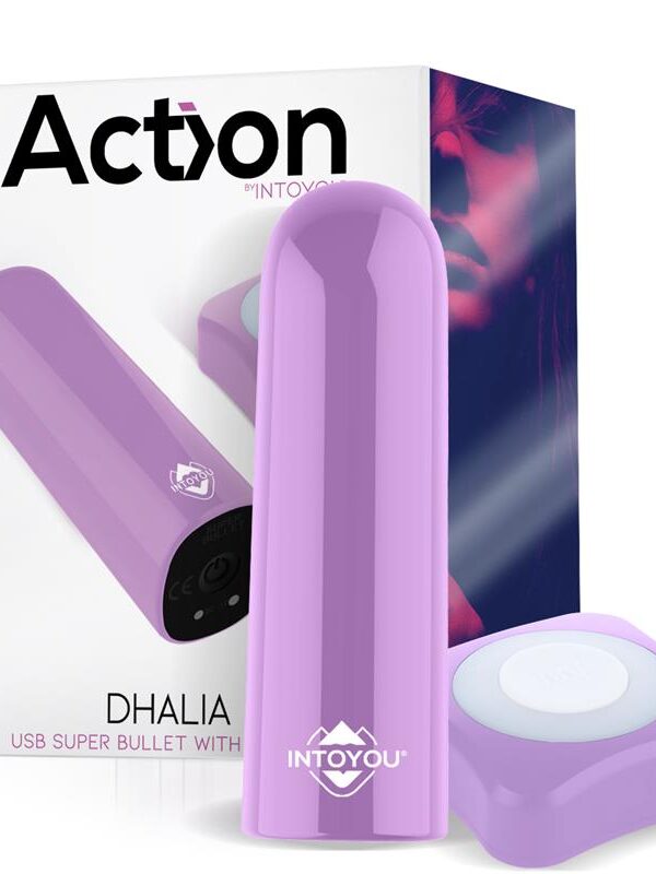 Dhalia Súper Bala Vibradora Control Remoto Alta Potencia USB Púpura