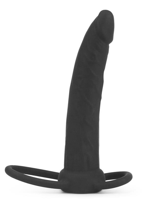 Dildo Anal con Doble Anillo Negro