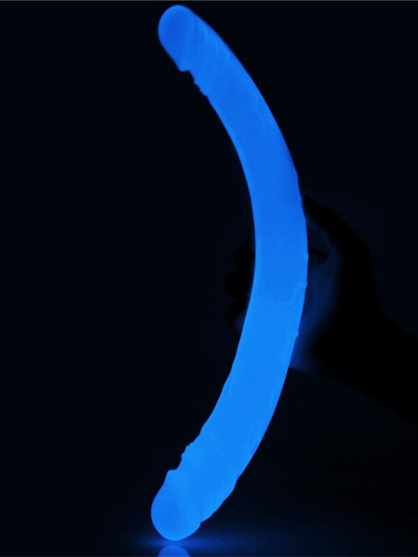 Dildo Doble Lumino 14.5 Luz Azul