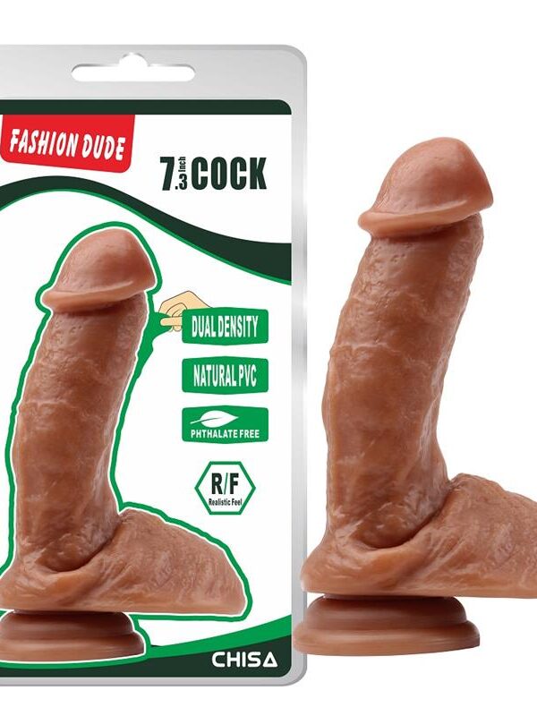 Dildo Dual Density Fashion Dude 18.5 x 4.3 cm Bronceado