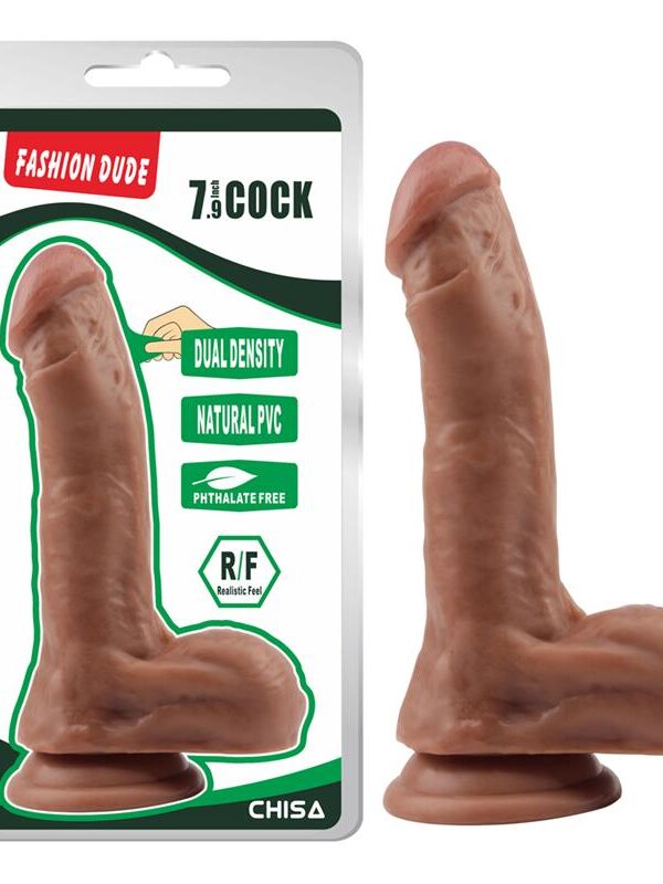 Dildo Dual Density Fashion Dude 20.5 x 4.5 cm Bronceado