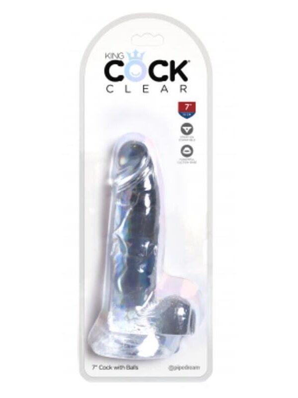 Dildo Realista con Testiculos 7 Transparente