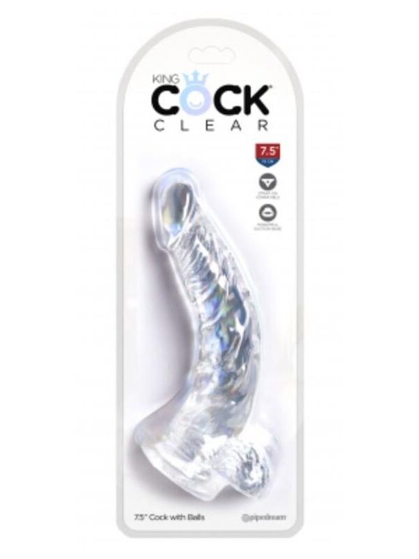 Dildo Realista con Testiculos 7,5 Transparente