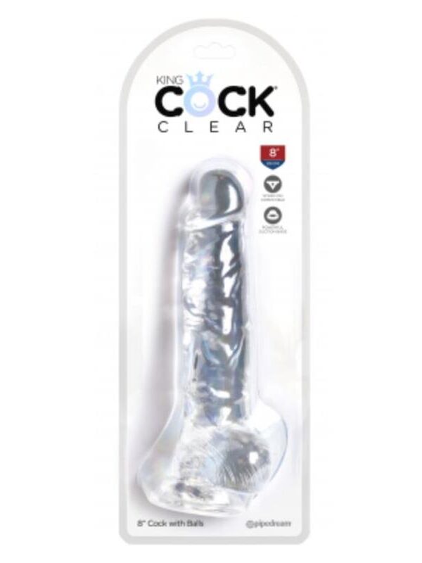 Dildo Realista con Testiculos 8 Transparente