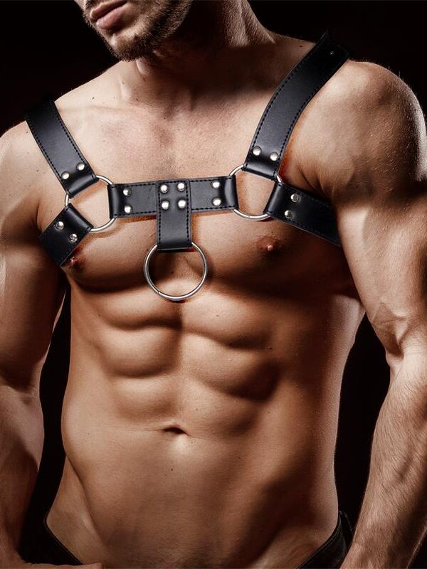 Domine Arnés Masculino para Bondage Cuero Vegano