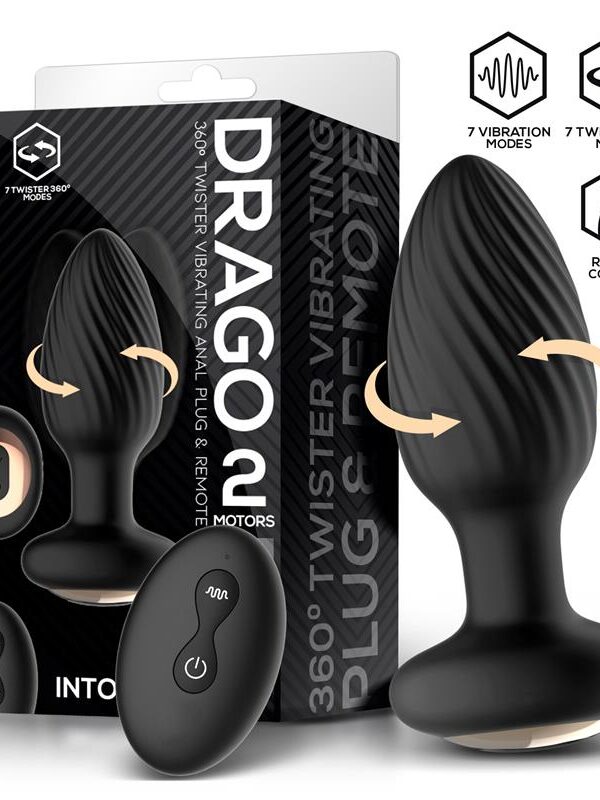 Drago Plug Anal Vibración, Movimiento Twister 360º y Control Remoto