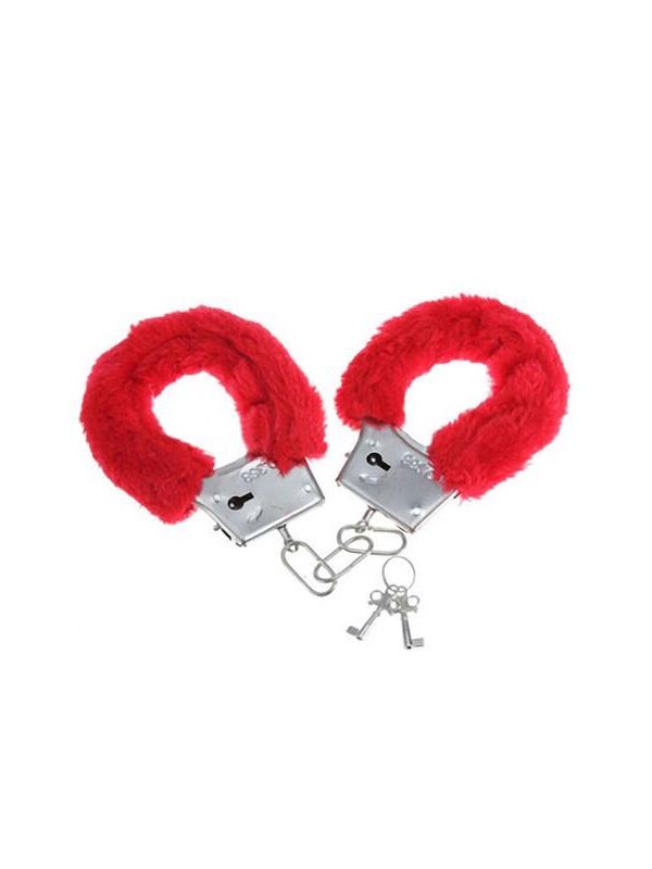 Esposas de Muñeca Forradas de Peluche Rojo