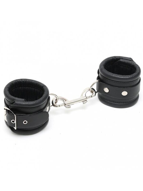 Esposas para Pies Cuero Negro 7cm