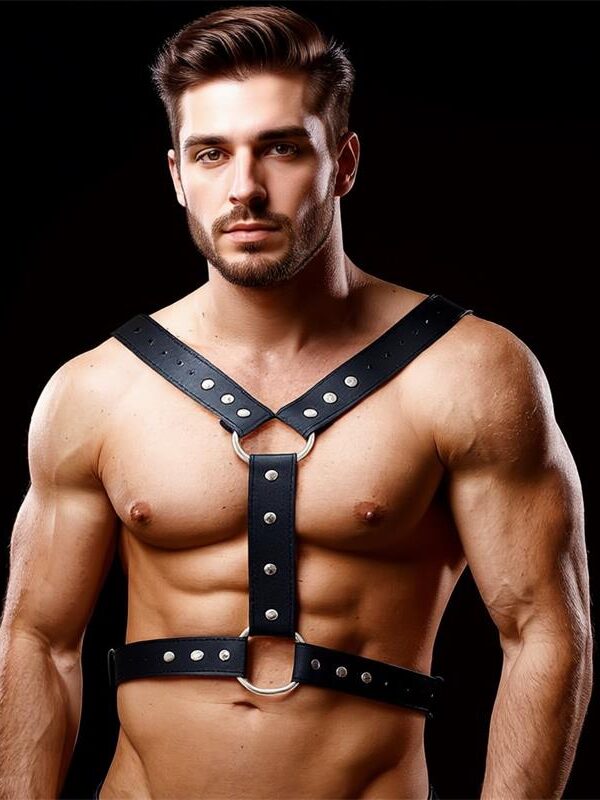 Fabrio Arnés Masculino para Bondage Cuero Vegano
