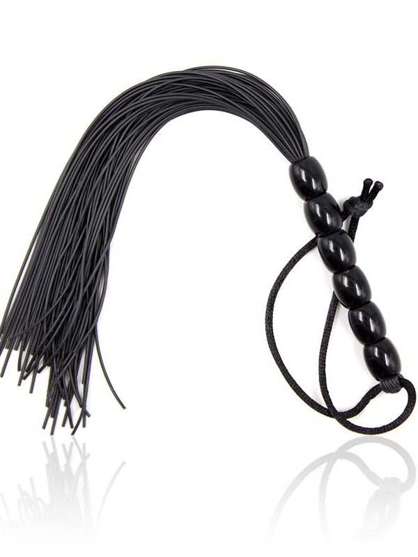 Flogger de Silicona con Mango con 6 Bolas 26 cm Negro