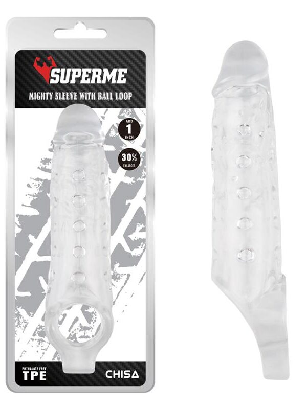 Funda para el Pene con Sujeción para Testículos Mighty Transparente