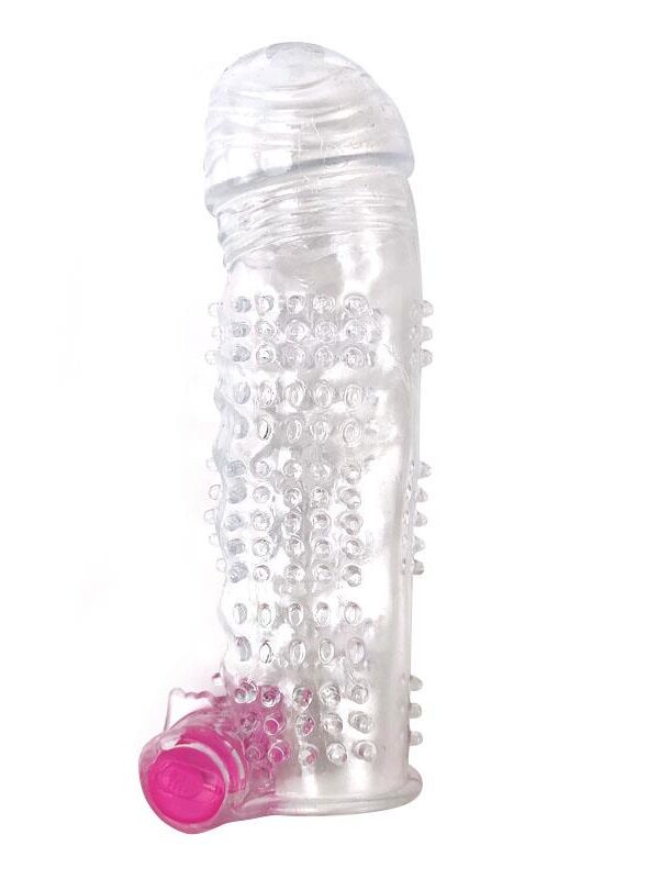 Funda para el Pene Texturizada con Bala Vibradora Transparente