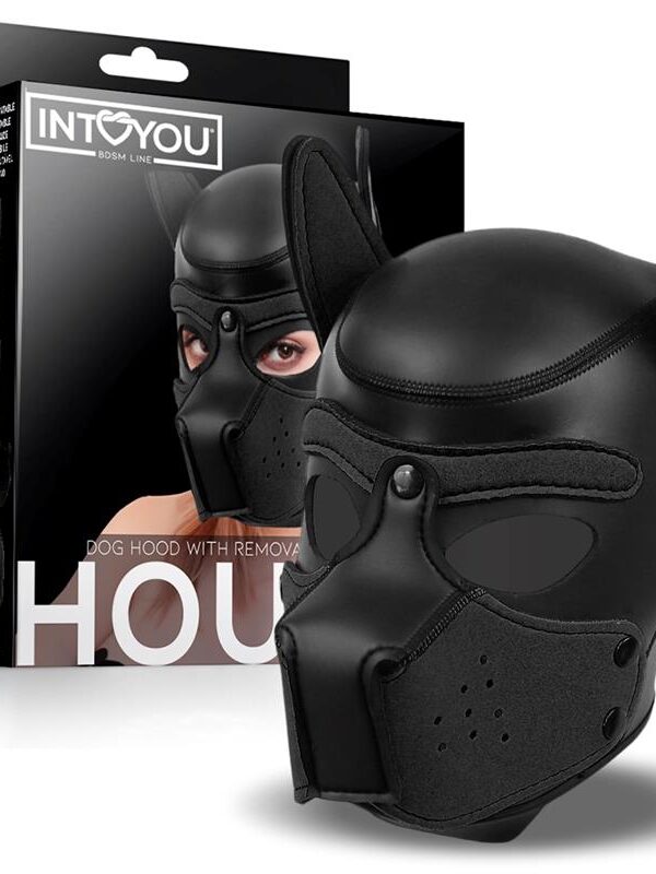 Hound Máscara de Perro Neopreno Hocico Extraíble Negro Talla Única