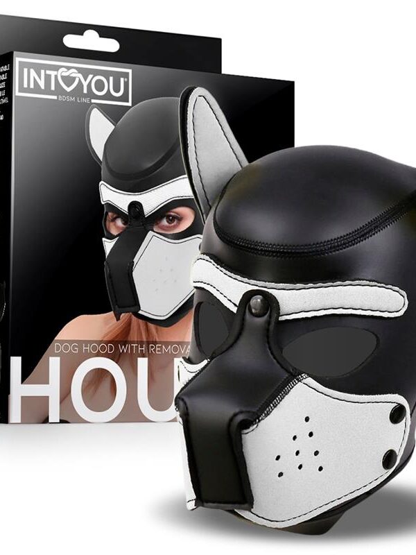 Hound Máscara de Perro Neopreno Hocido Extraíble Negro/Blanco Talla Única
