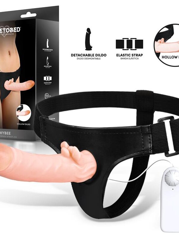 Hybee Dildo con Dildo Realista Hueco y Vibración con Control Remoto