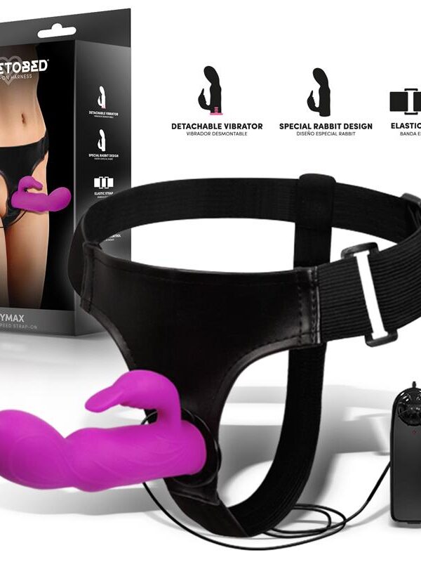 Hymax Arnés con Dildo-Vibrador con Conejito y Control Remoto