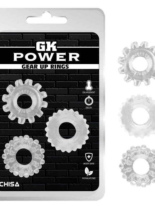 Kit 3 Anillos Pene Gear Up Transparente