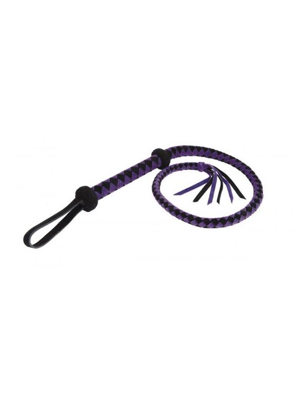 Látigo Árabe de Cuero Morado y Negro 100cm