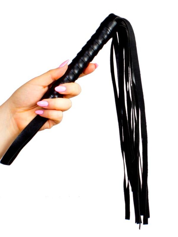 Látigo de Cuero 45 cm Negro