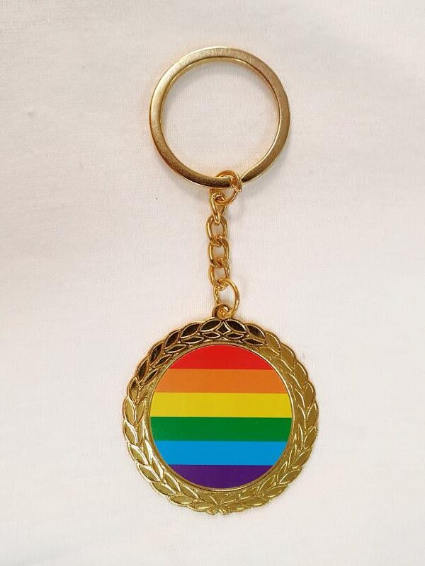 Llavero Redondo de Metal Bandera LGBT