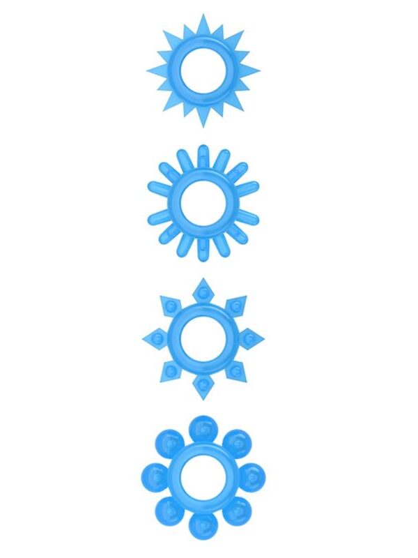 Lumino Play Set 4 Anillo para el Pene Luz Azul
