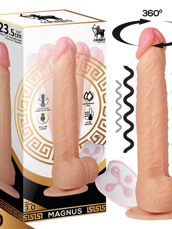 Magnus 3.0 Dildo Realista Vibrador y Rotador Control Remoto Silicona Líquida