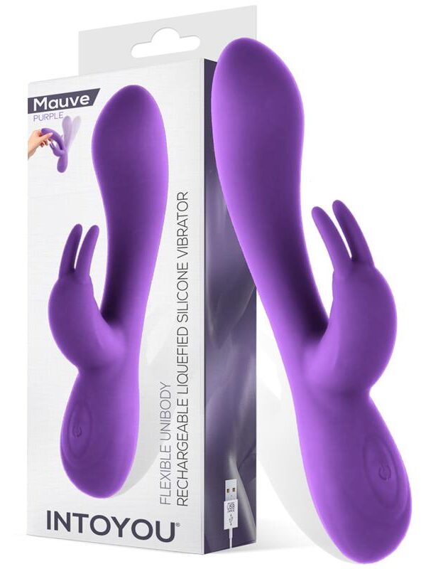 Mauve Vibrador Unibody Silicona Líquida USB Púrpura