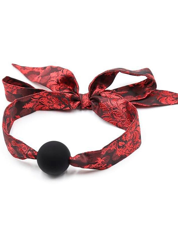 Mordaza de Bola Lisa Silicona Negro/Rojo