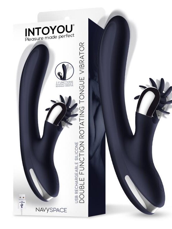 Navyspace Vibrador con Lenguas Rotadoras Azul