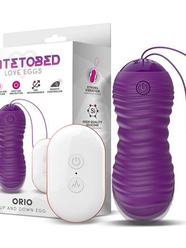 Orio Huevo Vibrador y Movimiento Telescópico Up and Down Control Remoto Púrpura