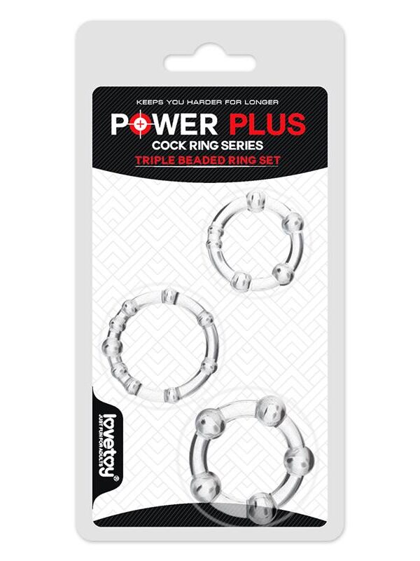 Pack de 3 Anillos para el Pene Power Plus Triple Transparentes