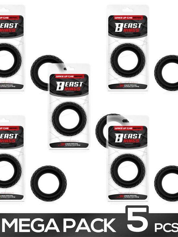 Pack 4+1 Anillo para el Pene Silicona Líquida Turbine 30 mm